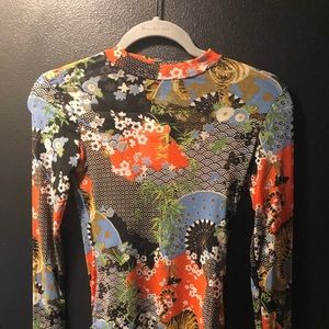 Forever21 printed mesh bodysuit